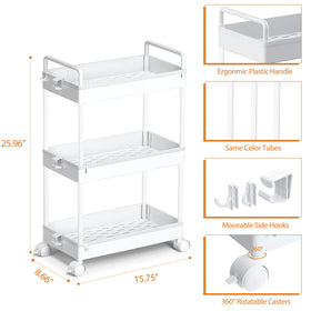Ronlap rolling cart with smooth wheels for easy room to room movement