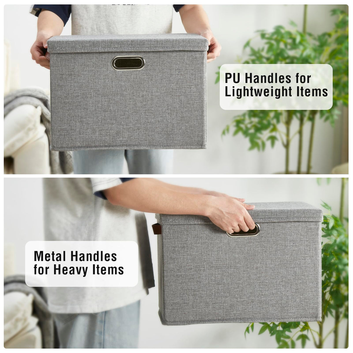 Removable PVC label pouches on Roobyl bin for quick viewing.