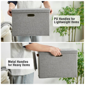 Removable PVC label pouches on Roobyl bin for quick viewing.