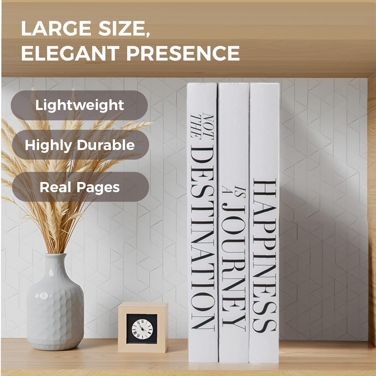 ROOMICLE stacked books bring cozy charm to mantles and coffee tables