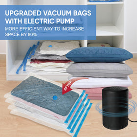 Roomimaster large bag being sealed by electric pump for travel packing.