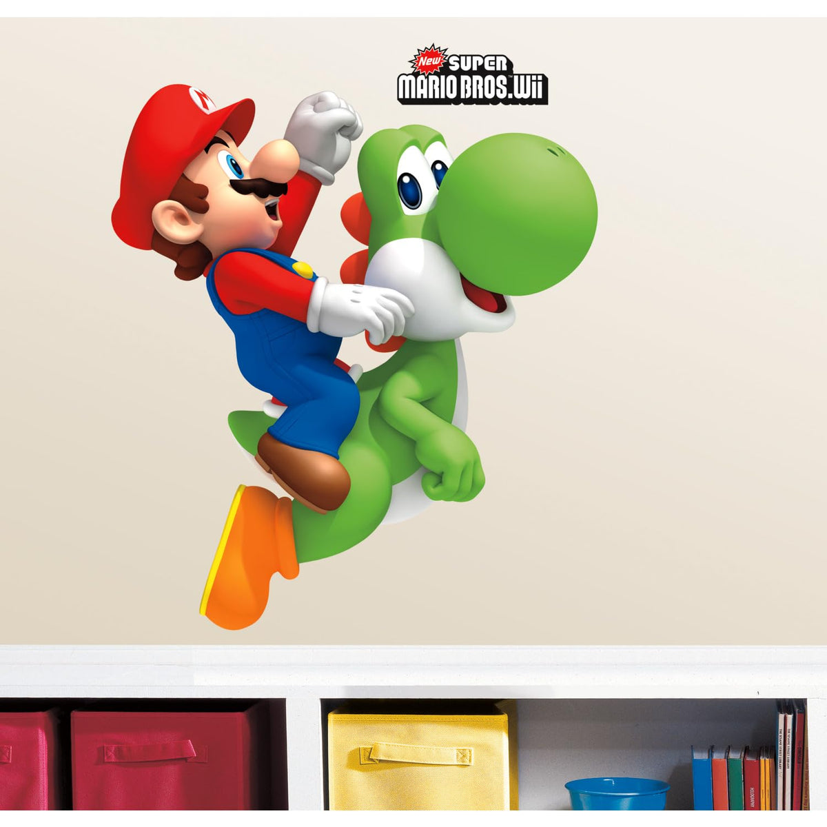 RoomMates Yoshi and Mario peel-and-stick decals for flexible wall layout