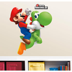 RoomMates Yoshi and Mario peel-and-stick decals for flexible wall layout