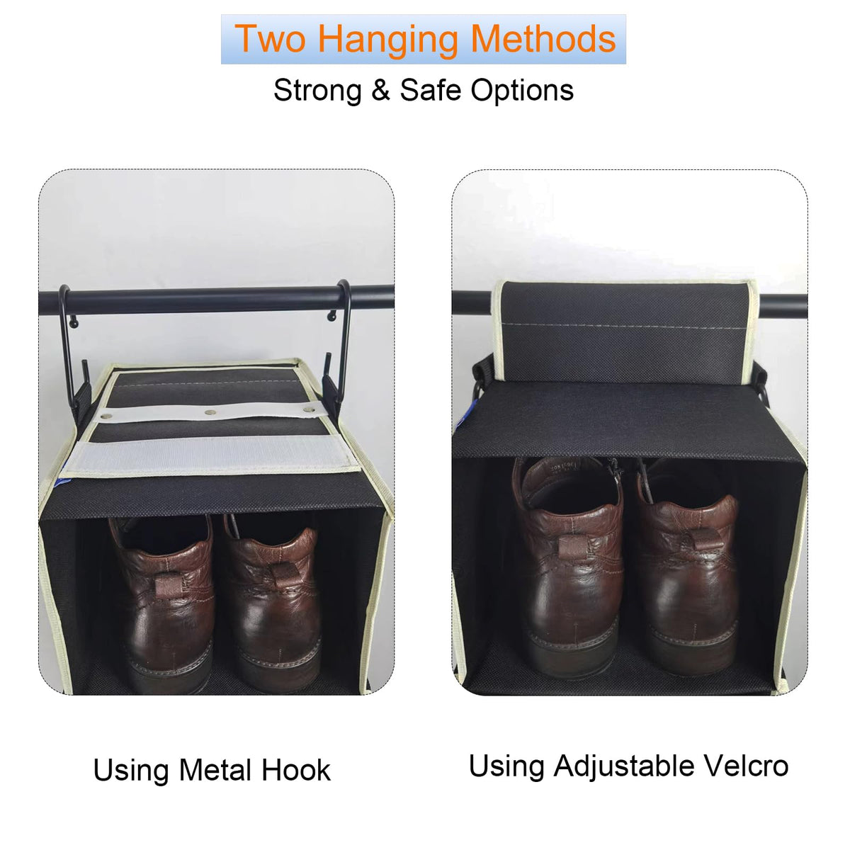 RoomTalk 8-shelf closet organizer keeps footwear and garments neatly arranged.