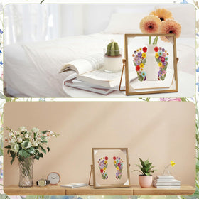 Roowest 4x6 photo frame complements handprints and blooms beautifully