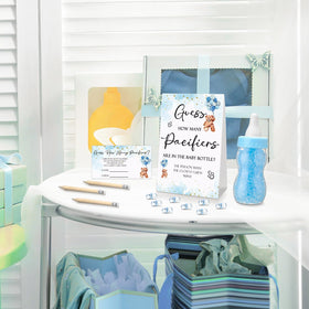 Roowest baby shower decor blue bear tying the theme together