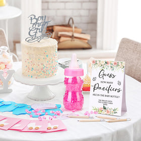 Roowest baby shower decorations set with pink accents