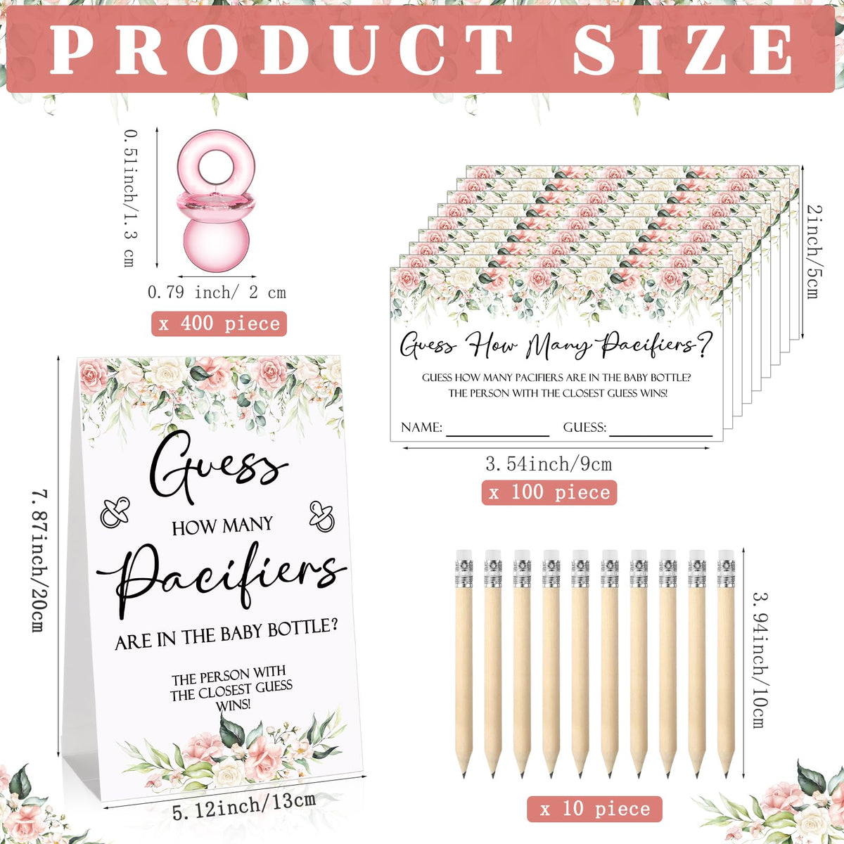 Roowest baby shower small cards for easy guessing and scoring