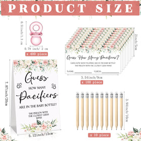 Roowest baby shower small cards for easy guessing and scoring