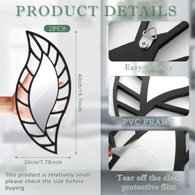 Roowest leaf teardrop mirror edge detail highlights refined craftsmanship for contemporary decor
