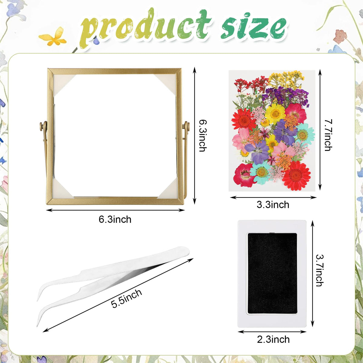 Roowest pressed dried flowers add vibrant color to a handmade craft