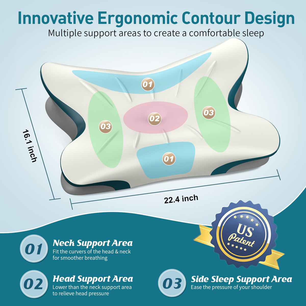 ROPU ice silk cooling pillowcase keeps the sleep surface cool.