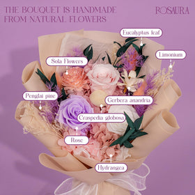 Rosaura gift packaging pink roses a ready-to-give present with lasting charm.