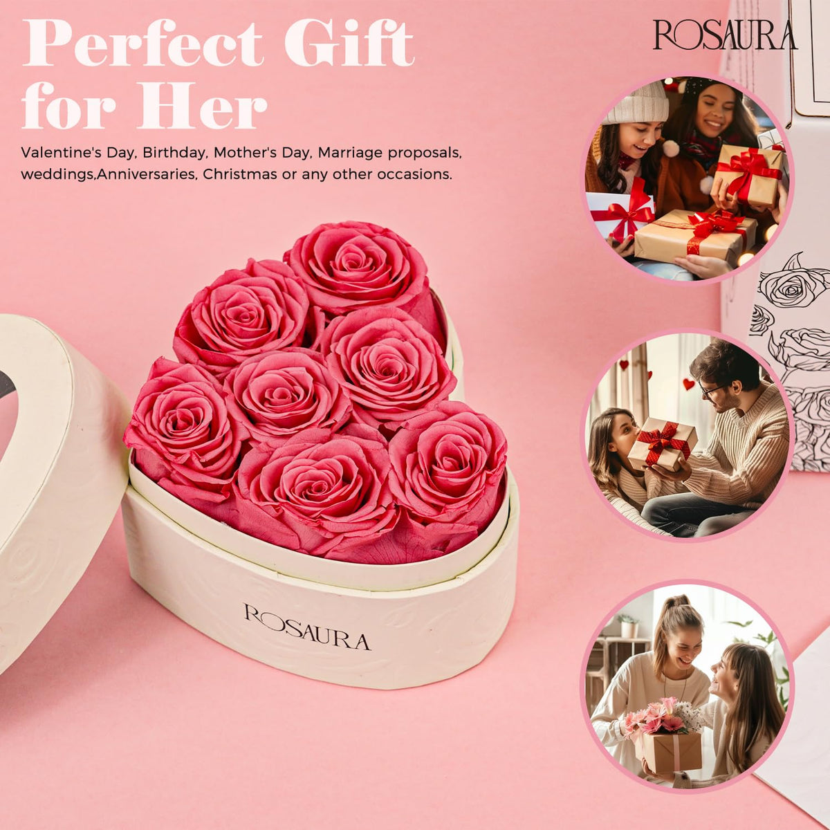 Rosaura hypoallergenic, toxin-free preserved roses for universal gifting