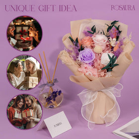 Rosaura lifestyle decor pink preserved bouquet versatile styling for any room.