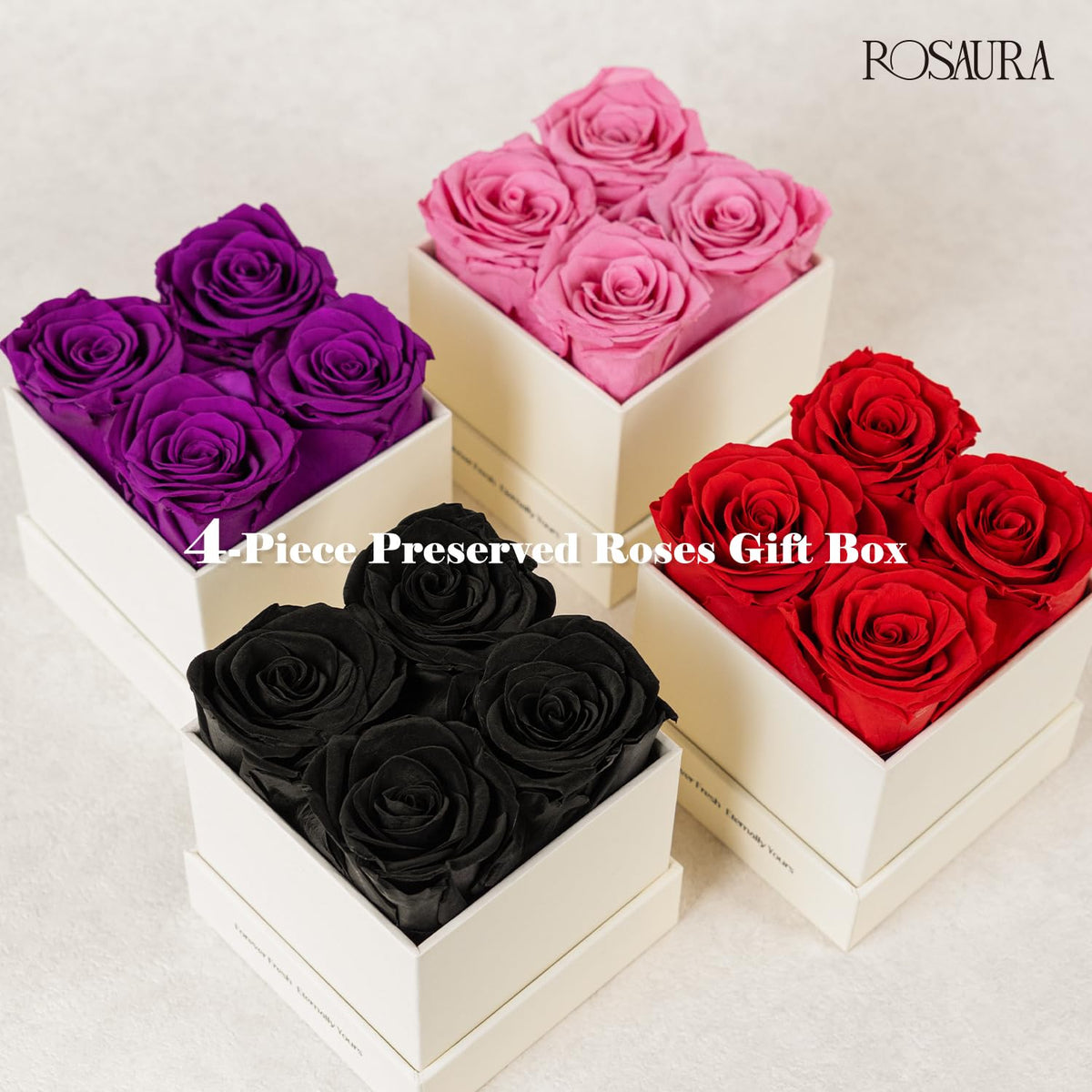 Rosaura rose in box with preserved petals for long-lasting beauty