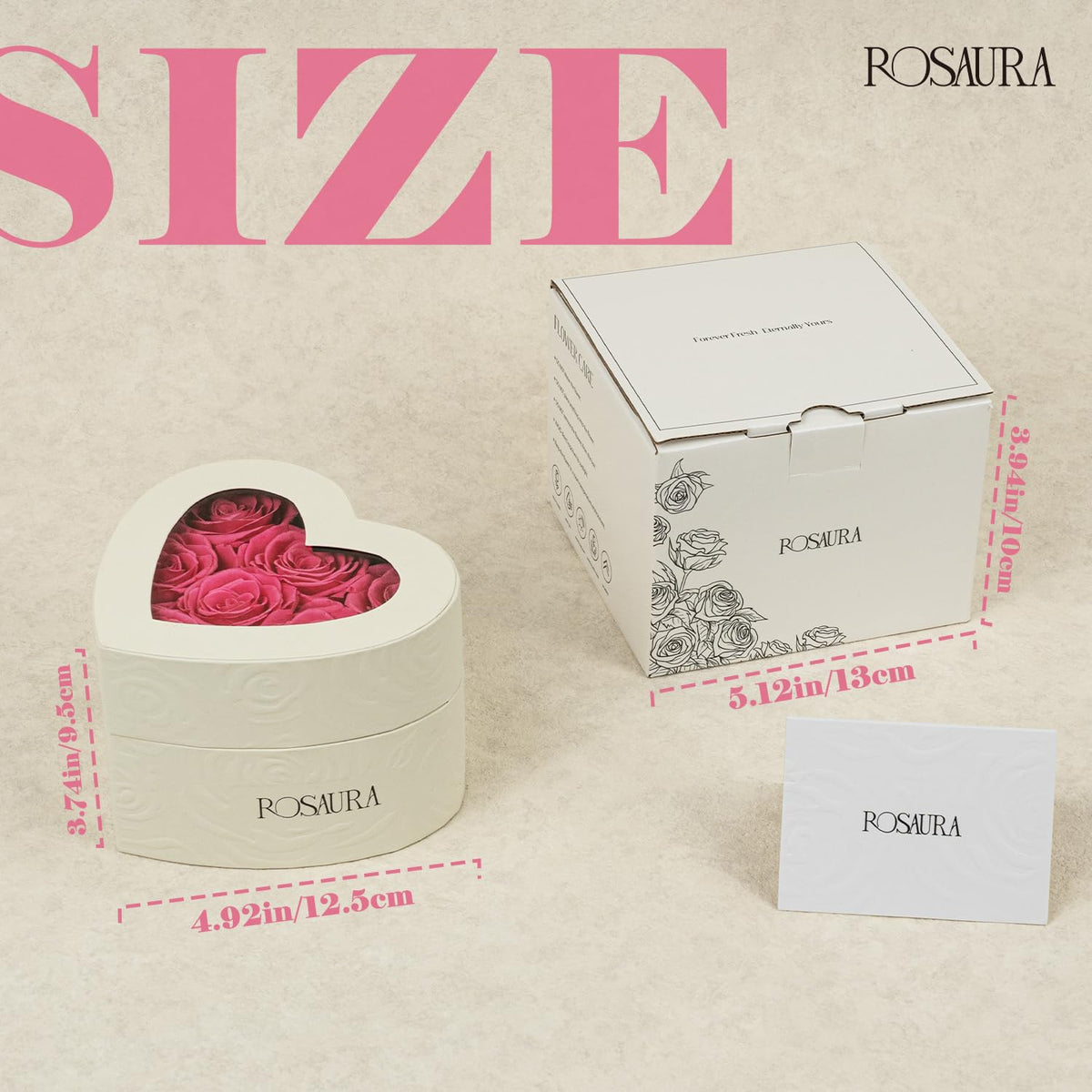 Rosaura seven preserved roses arranged in a heart for lasting beauty