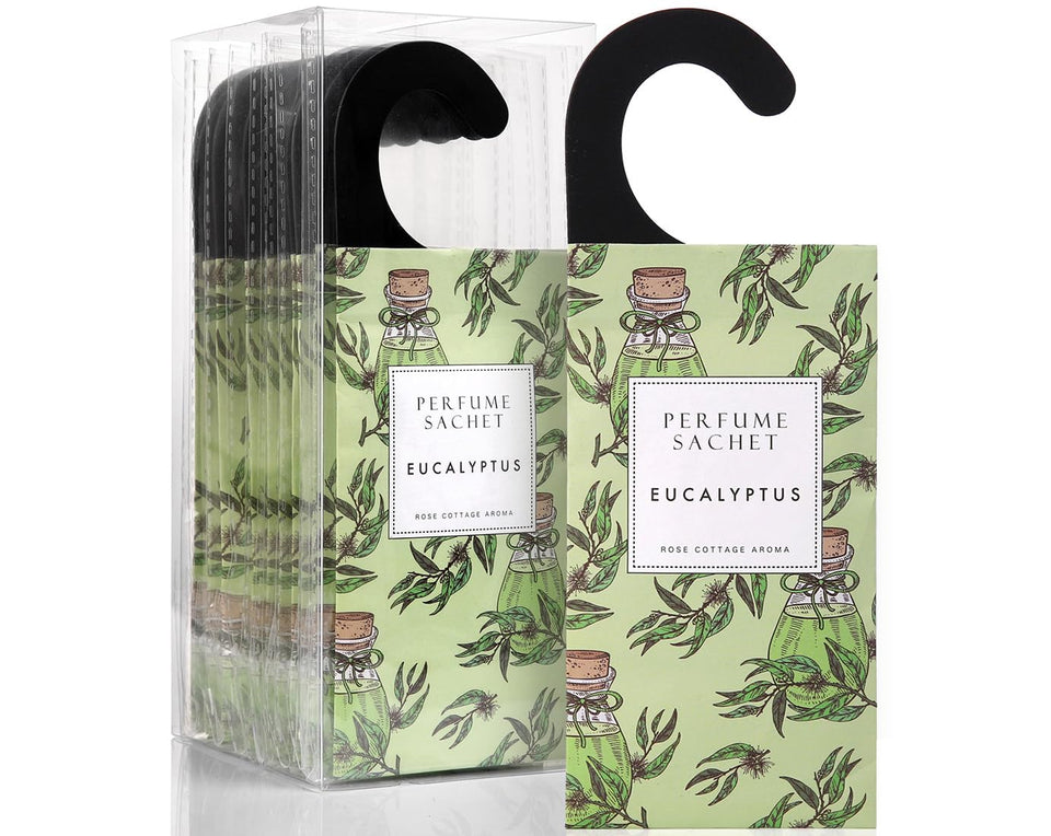 ROSE COTTAGE eucalyptus hanging sachet in closet delivers lasting freshness