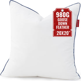 ROSE FEATHER pillow insert front view with plush loft for sofa décor