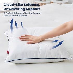 ROSE FEATHER pillow insert on bed suitable for reading and relaxation
