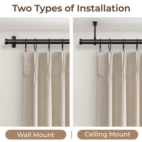 Rose Home Fashion 1-Inch Black Curtain Rod brackets included for secure mounting