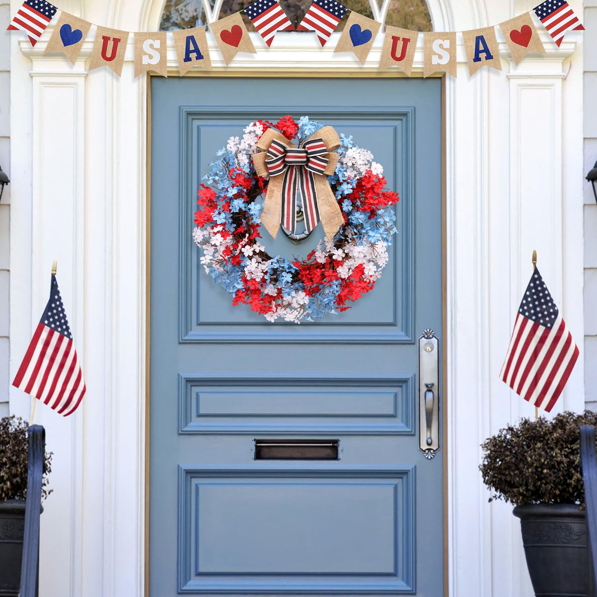 Lightweight RoseCraft wreath shown for easy hanging on doors or walls
