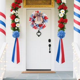 Perfect patriotic gift: RoseCraft 22-inch wreath ready for gifting