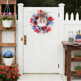 Easy to install RoseCraft 22-inch wreath for front-door display