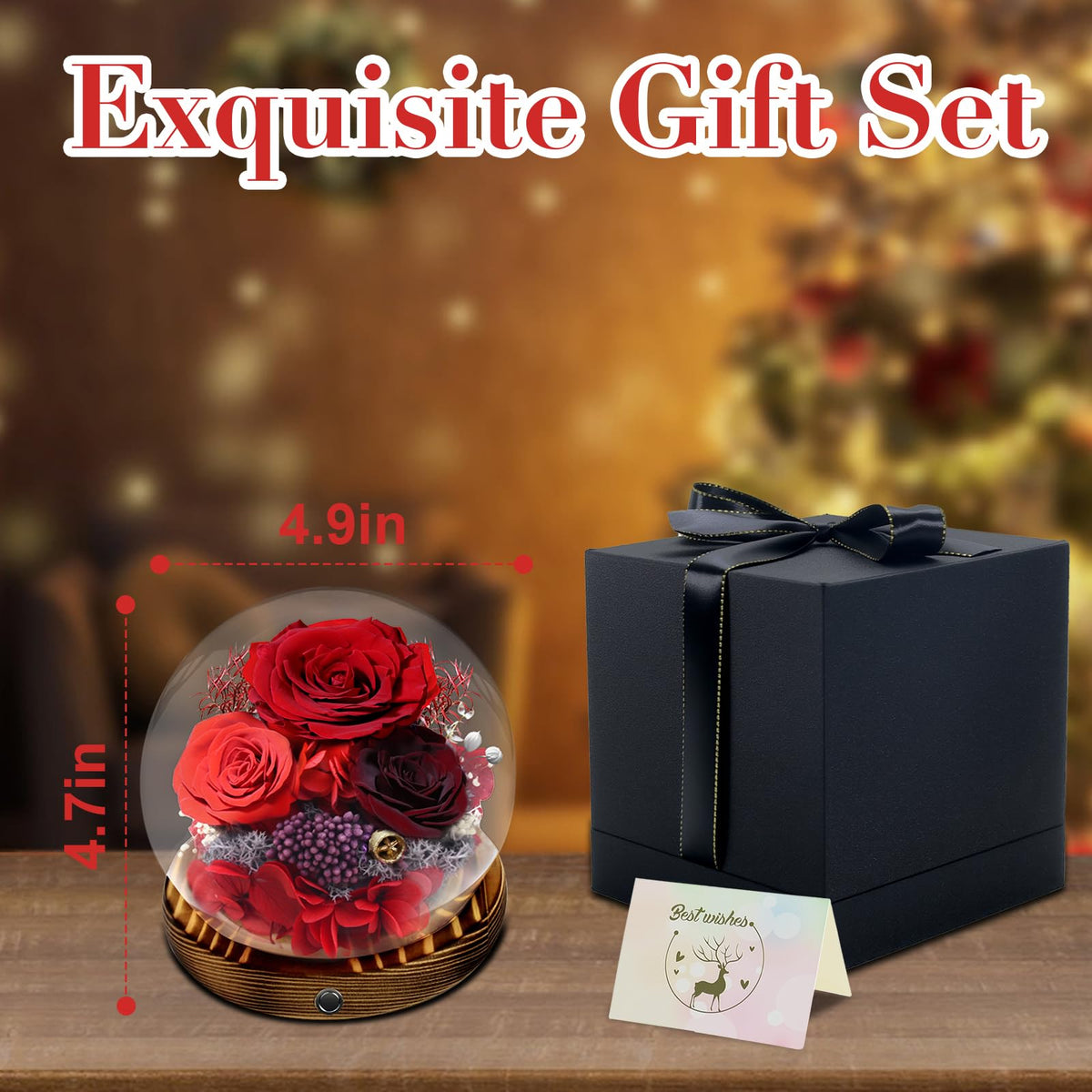 Roseeluxee gift box with card, a thoughtful Valentine’s Day or anniversary surprise.