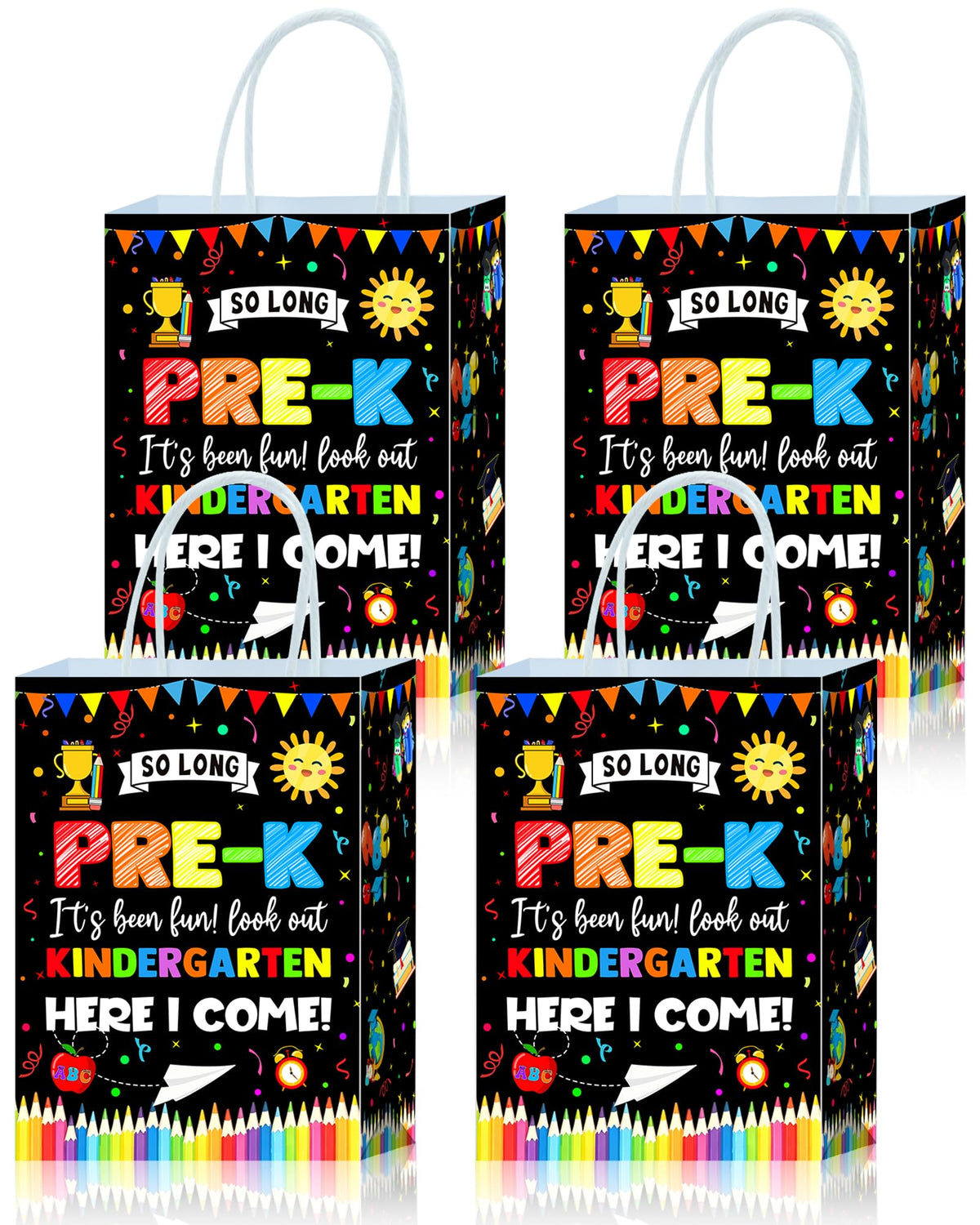 Roselush 16Pcs pre-k graduation gift bags in black ready for party favors