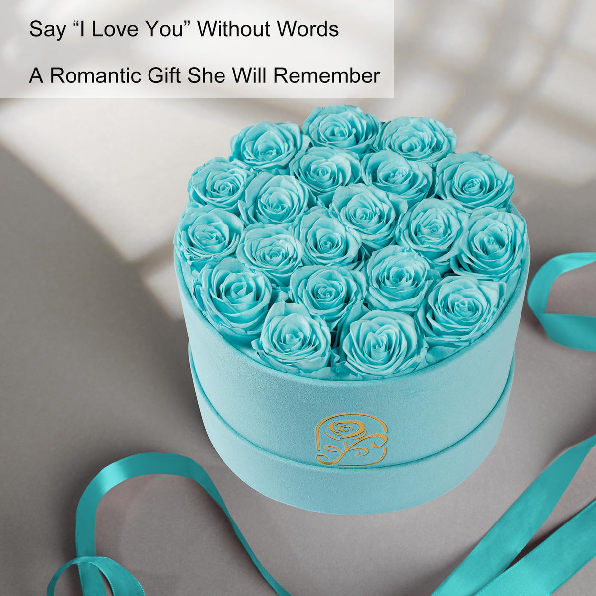 Rosemoir gift box opened reveals a romantic setup for a special moment.