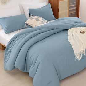 ROSGONIA boho blue pillowcase enhances bedroom decor and comfort