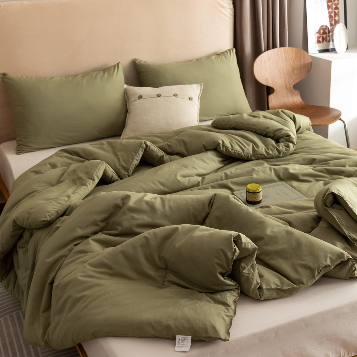 ROSGONIA olive green 3-piece set showing value and packaging.