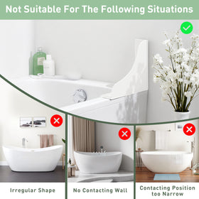 Roslim reusable splash guard ideal for renters and temporary bathrooms.