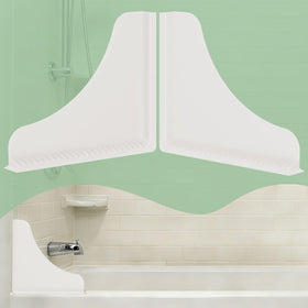 Roslim shower corner splash guard with suction cups keeps bathroom floors dry