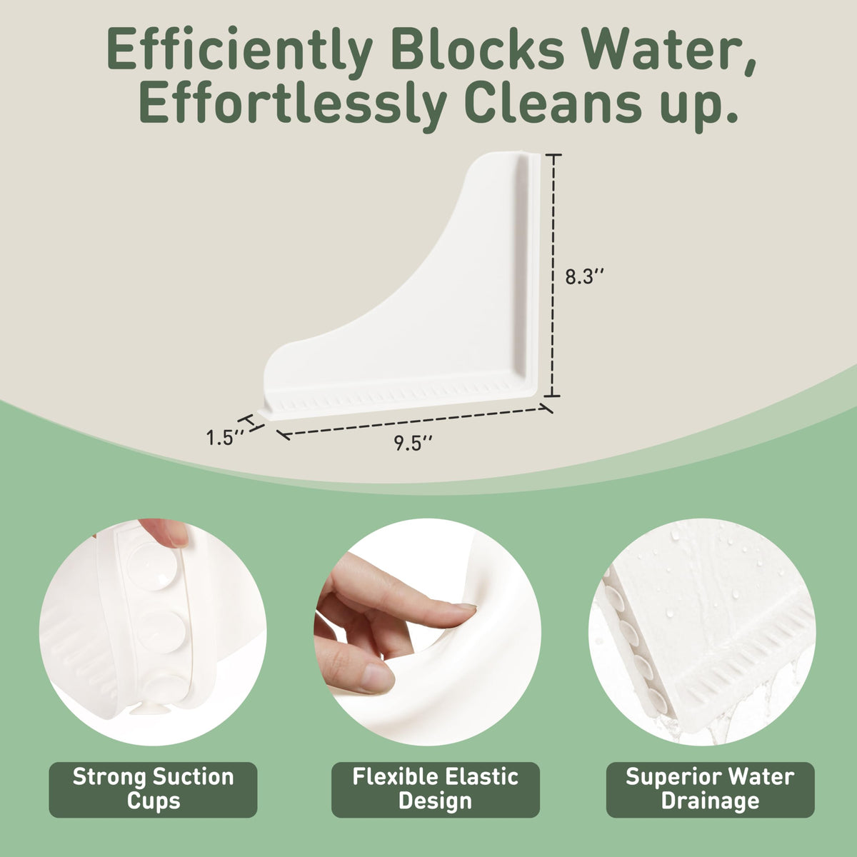 Roslim corner guard installed at tub edge reduces water splashes for renters
