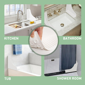 Roslim white 2-pack provides reusable water blocking for bathrooms.