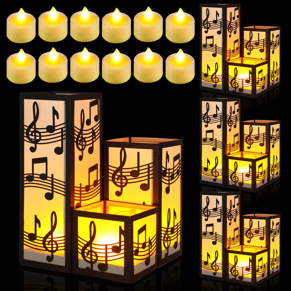 Rossesay music note lantern box small 8cm adds subtle drama to tabletops