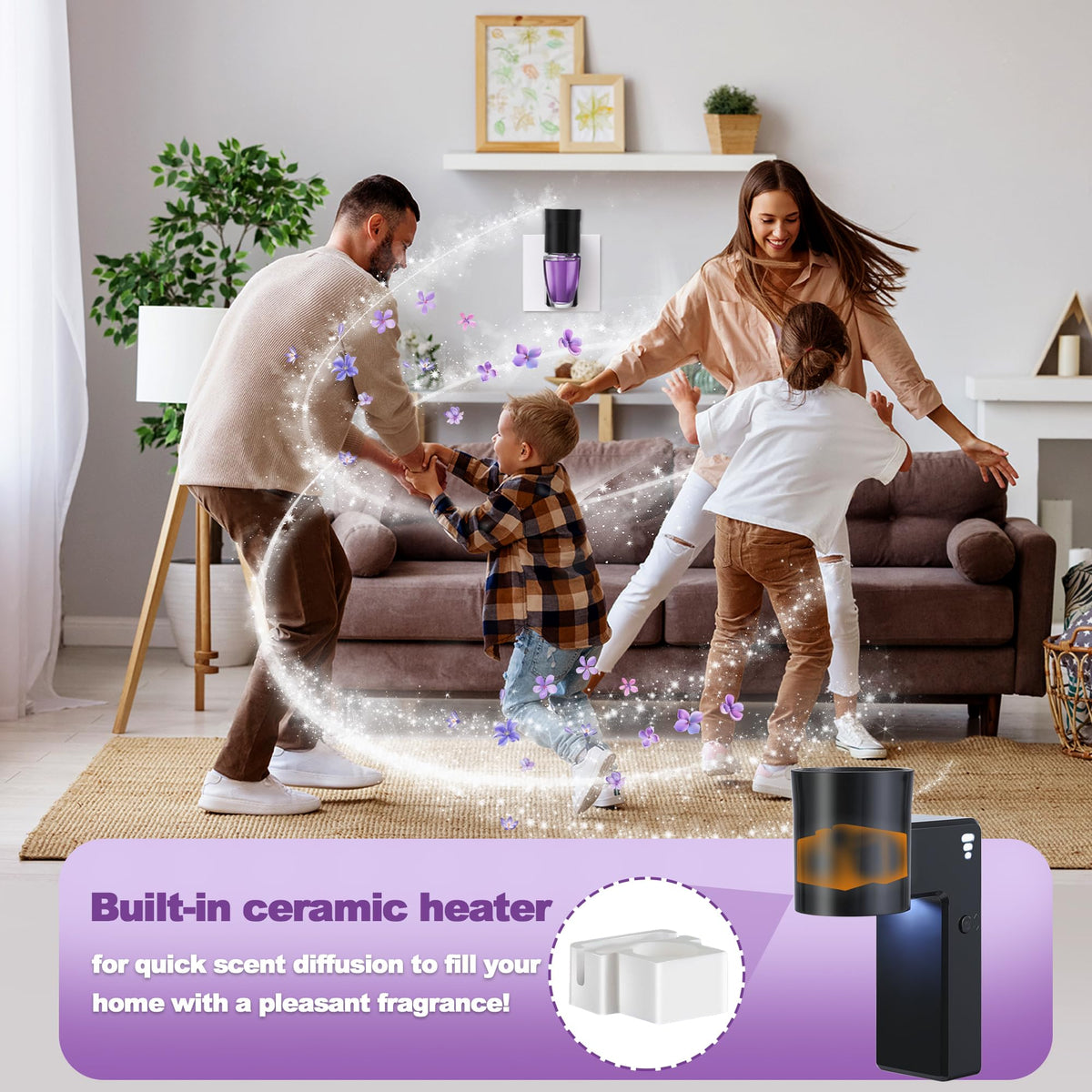 ROSSEX 3-speed diffuser demonstrating adjustable fragrance intensity