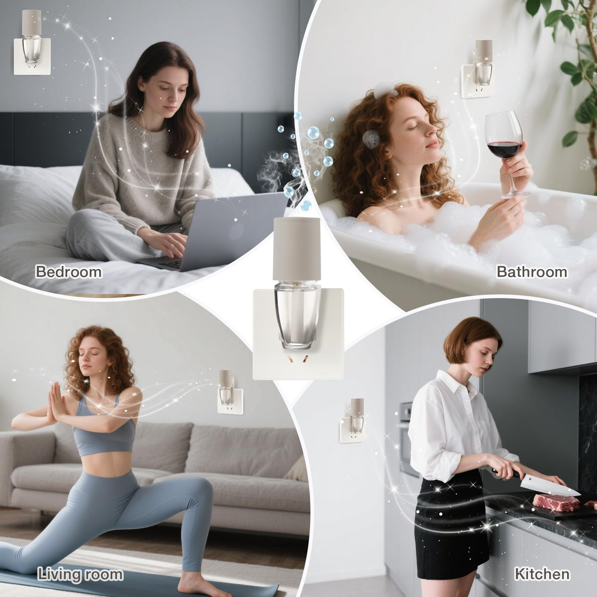 Rossex energy-efficient plug operating at 2.7W for long-lasting fragrance.