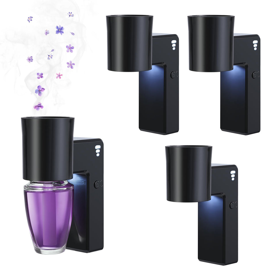 ROSSEX wall fragrance plug front view in black for seamless room scent diffusion