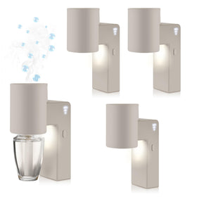 Rossex wall fragrance plug khaki front view with night light for subtle ambience.