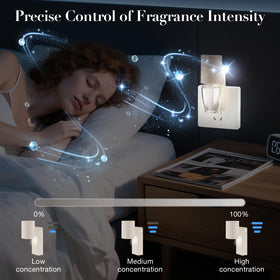 Rossex night light brightness adjuster demonstrating cozy, ambient lighting during use.
