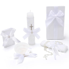 Rotel baptism candle white with graceful glow for sacred ceremonies.
