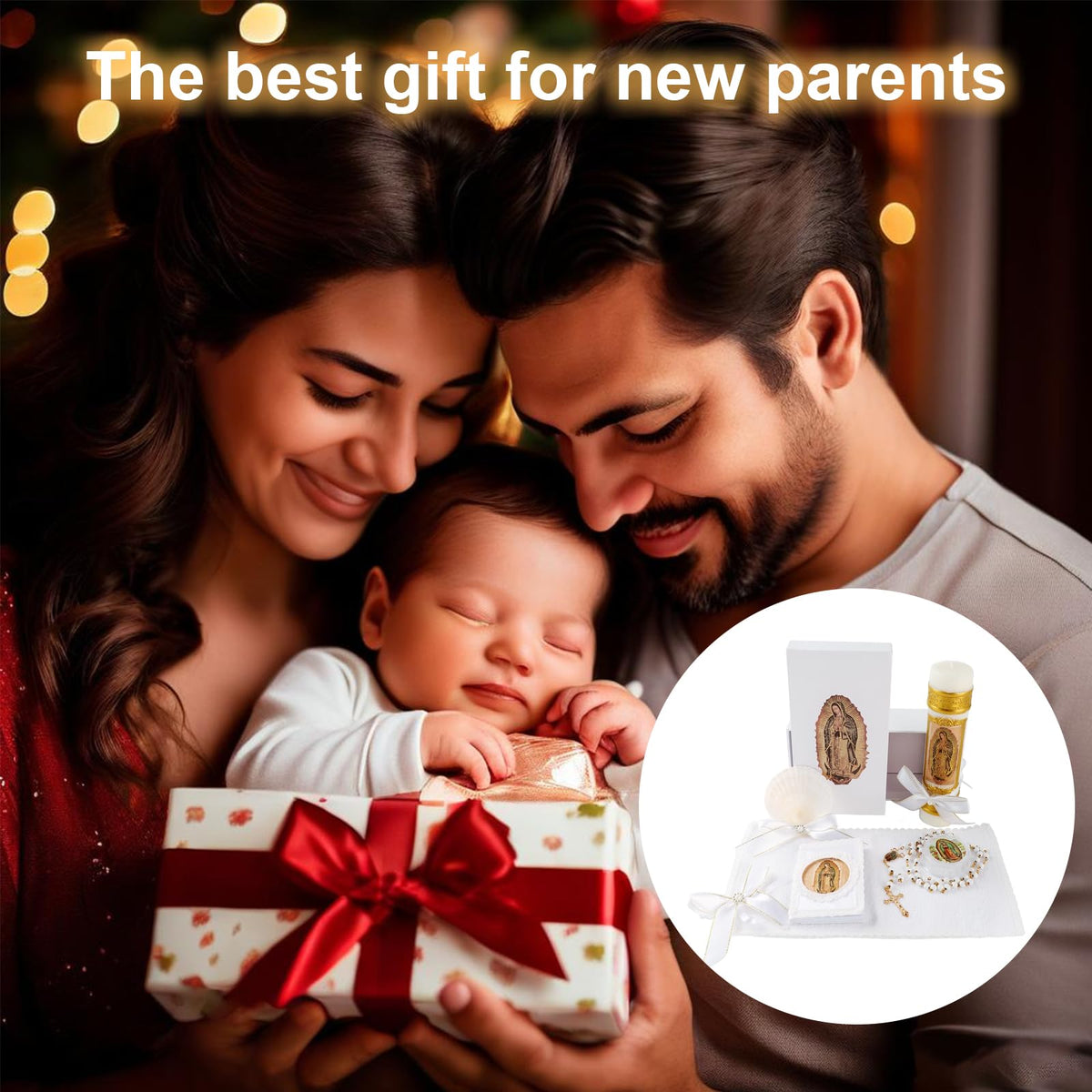 Rotel baptism ensemble: complete 5-piece kit in a white presentation box.