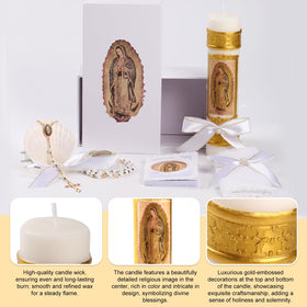 Rotel baptism rosary: Virgen de Guadalupe motif, elegant prayer beads.