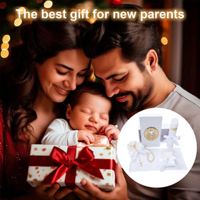 Rotel baptism set packaging, neatly organized ensemble for baby dedication.