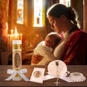 Rotel gift box: sturdy packaging keeps baptism items organized.