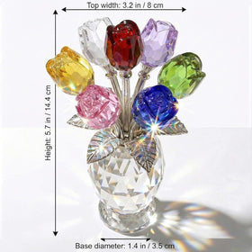 Rotroyce handcrafted crystal petals with metal stems show exquisite craftsmanship for upscale decor.