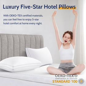 ROUMEA queen pillow set 2 cloud-soft down-alternative feel